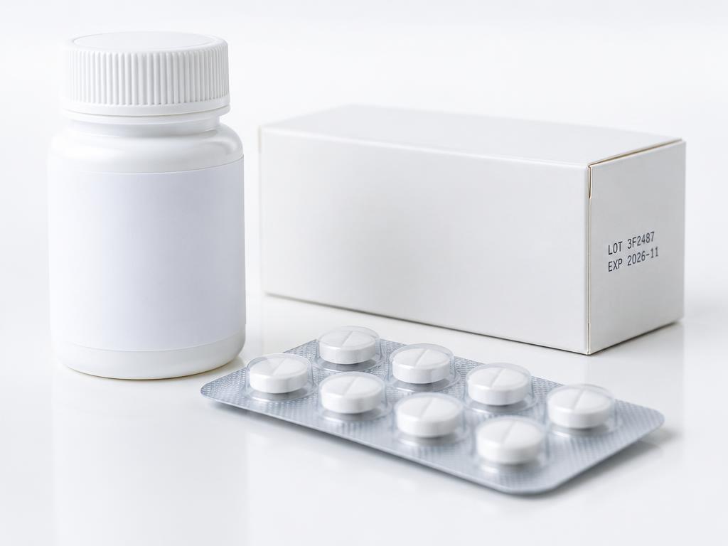 Medicine bottles, blister packs and cartons with lot and expiry codes